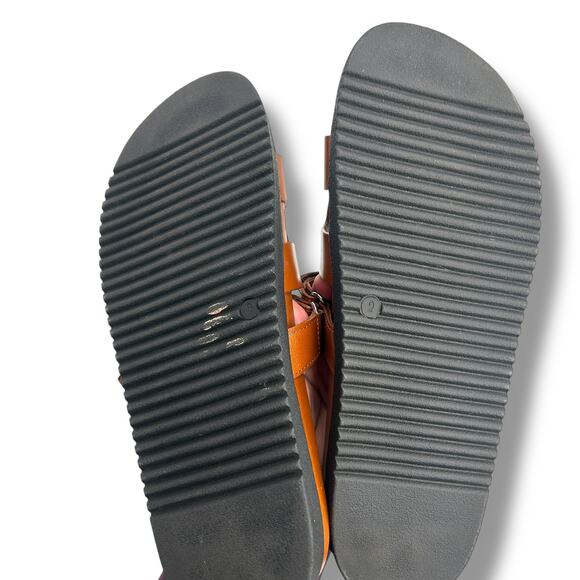 Steve Madden Mayven Camel Sandals Size 9 Brown Leather Slip On Slides Classic - Picture 9 of 9